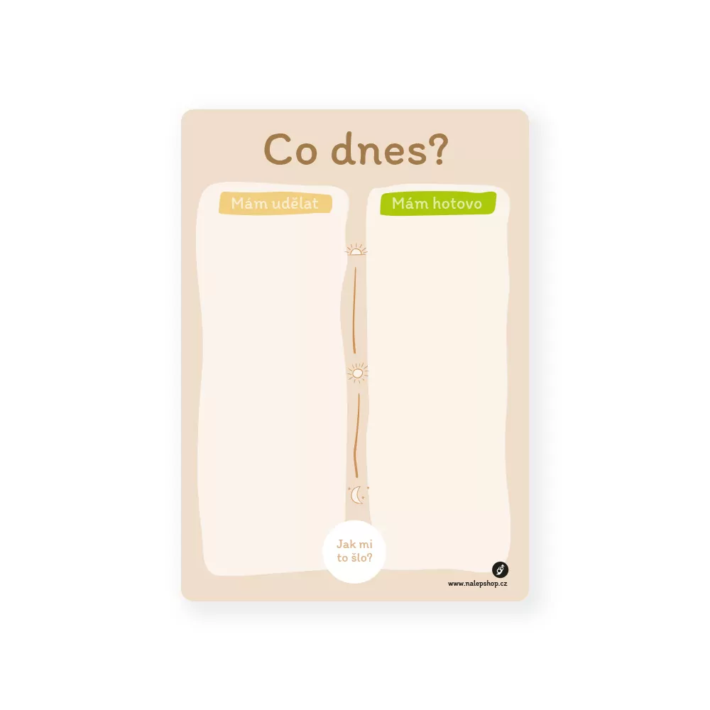 Magnetický denní plánovač pro děti 21×29 cm - co dnes? (béžový) - Image 2