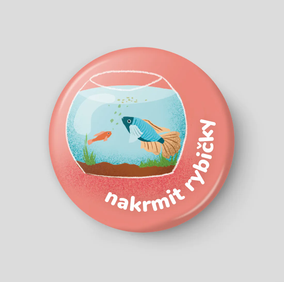 Nakrmit rybičky plánovací magnetka 32 mm