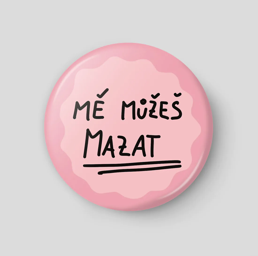 Popisovatelná růžová magnetka 32 mm