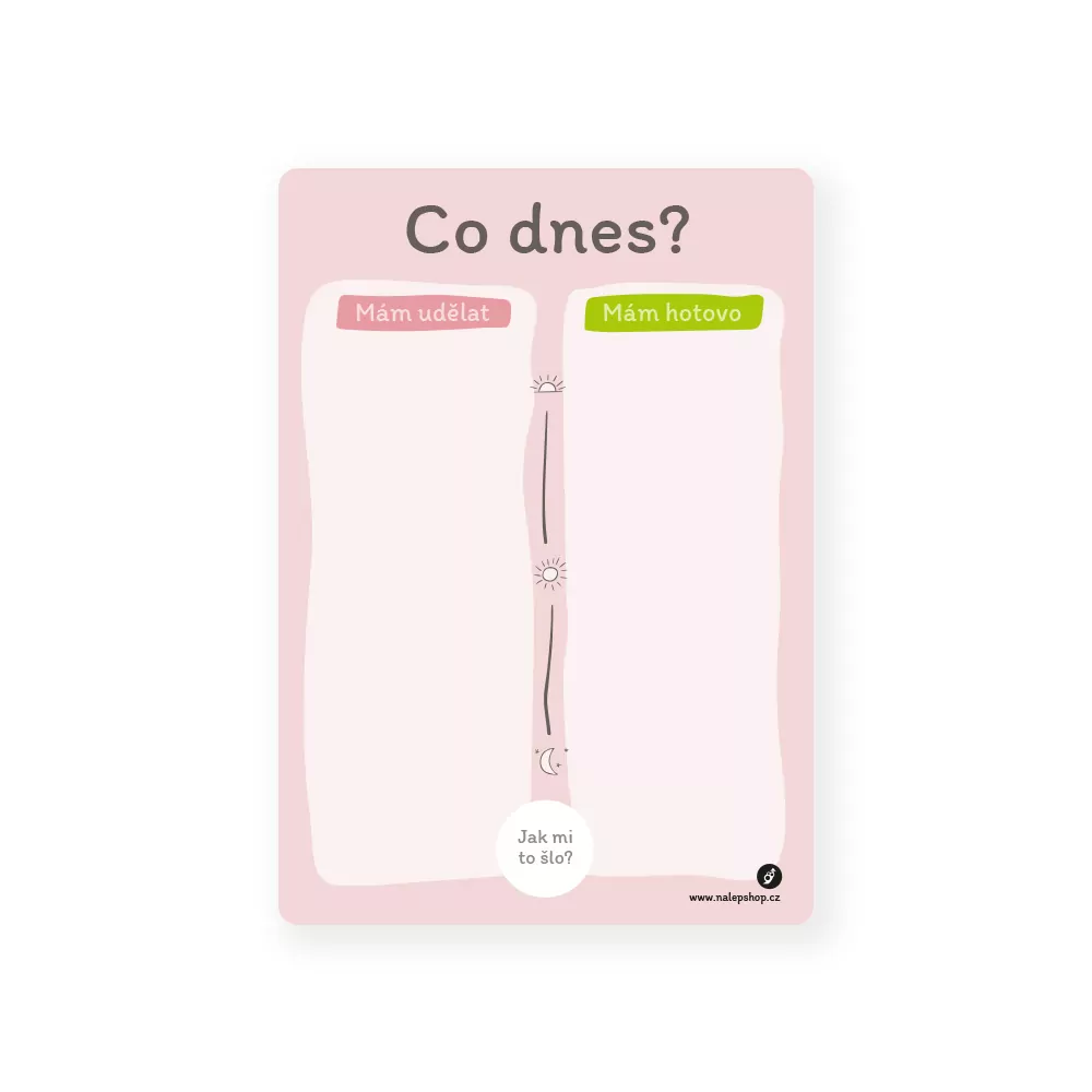 Magnetický denní plánovač pro děti 21×29 cm - co dnes? (růžový) - Image 2