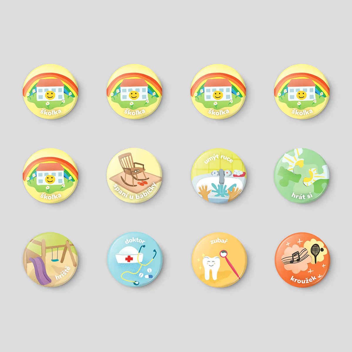 Chodím do školky - sada plánovacích magnetek 12 ks