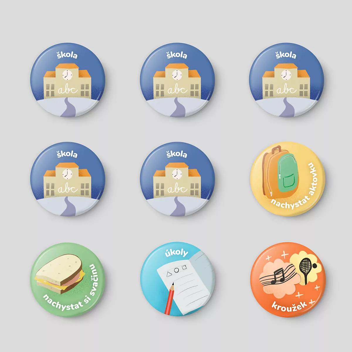 Chodím do školy - sada plánovacích magnetek 9 ks