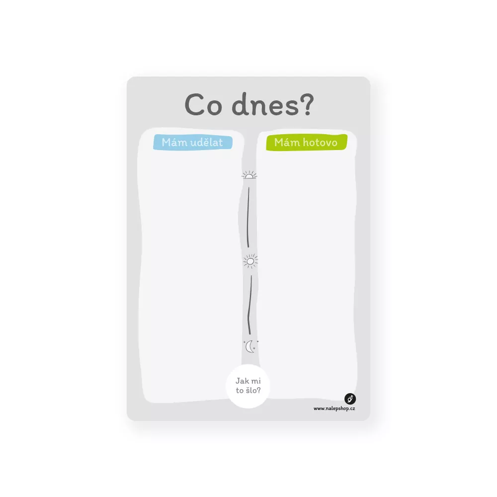 Magnetický denní plánovač pro děti 21×29 cm - co dnes? (šedý) - Image 2