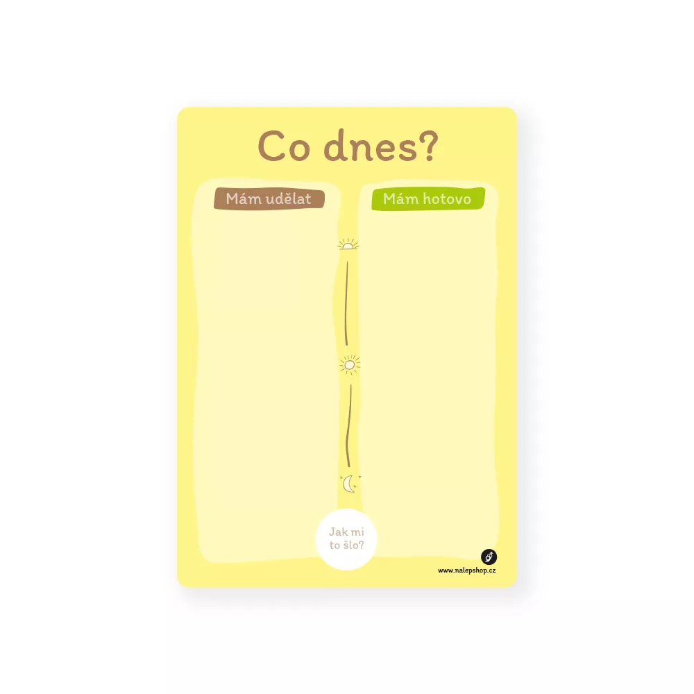 Magnetický denní plánovač pro děti 21×29 cm - co dnes? (žlutý) - Image 2